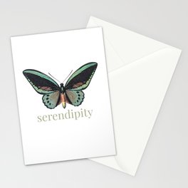 serendipity - sage green - butterfly Stationery Cards