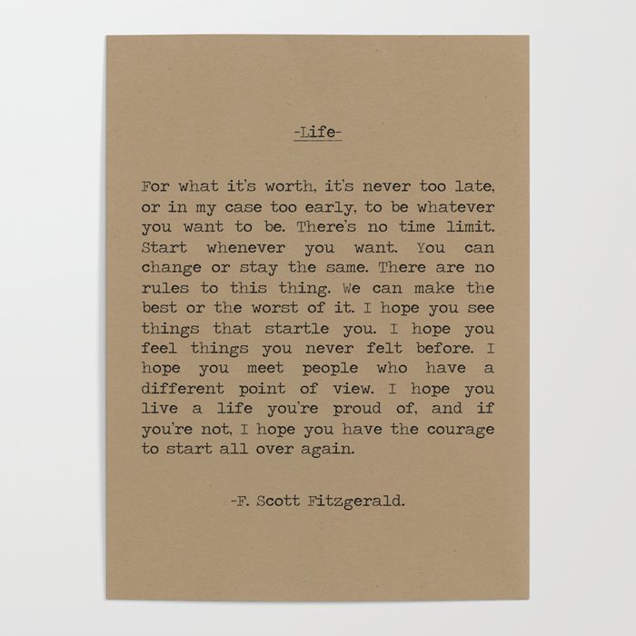 Life For What It's Worth F Scott Fitzgerald Quote The Great Gatsby