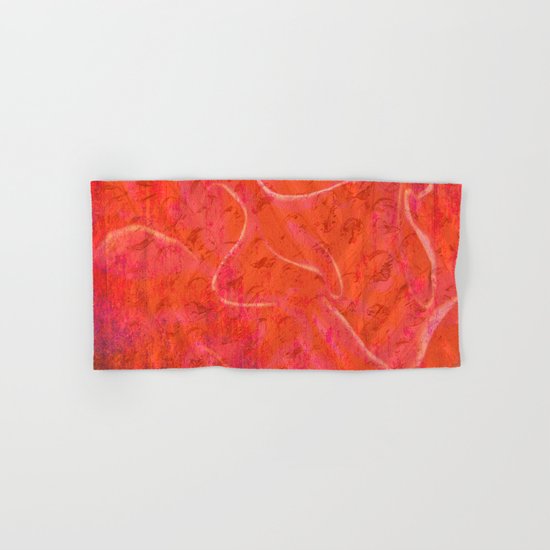 Flaming Rose, Floral Abstract Art Hand & Bath Towel