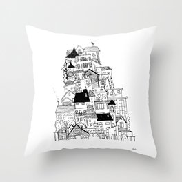 Modern Village Throw Pillow