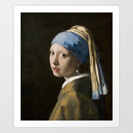 Girl with a Pearl Earring - Johannes Vermeer - 1665 - Oil on canvas Art Print