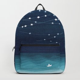 Garlands of stars, watercolor teal ocean Backpack