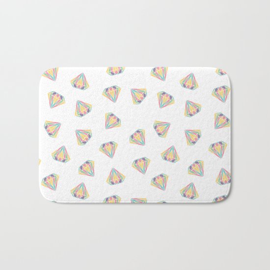 Colorful Diamonds Pattern - gemstones pattern Bath Mat