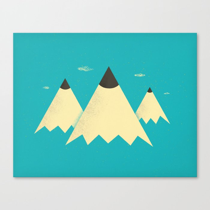 Pencil Mountains Canvas Print
