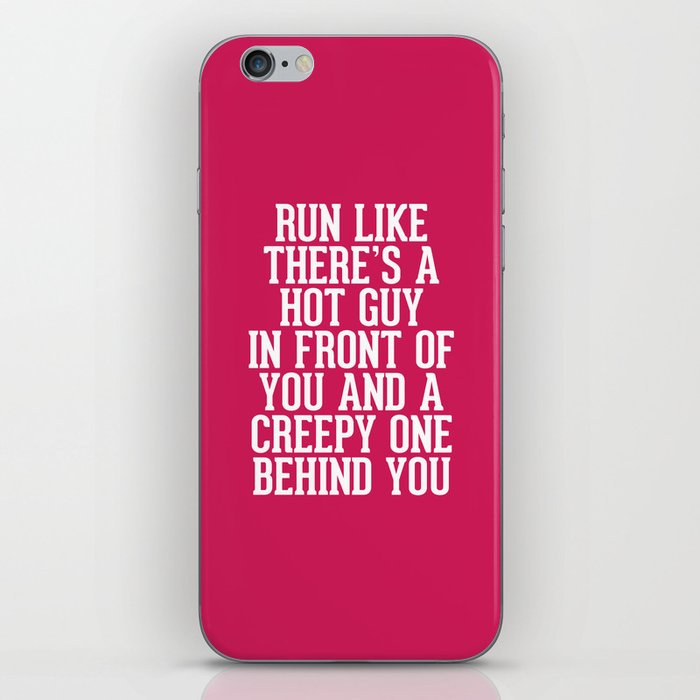 Hot Guy In Front Funny Running Quote iPhone Skin by #GymGoals | Society6
