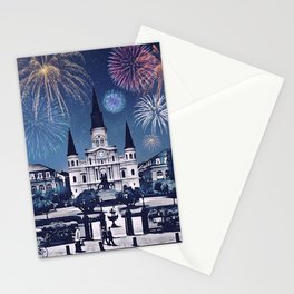 New Orleans Fireworks Iconic Cityscape Stationery Card