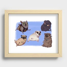 Cute Pugs Recessed Framed Print