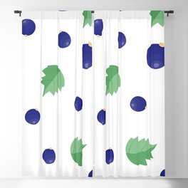 Seamless vector pattern black currant berries  Blackout Curtain