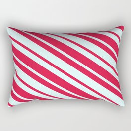 [ Thumbnail: Light Cyan and Crimson Colored Lines Pattern Rectangular Pillow ]