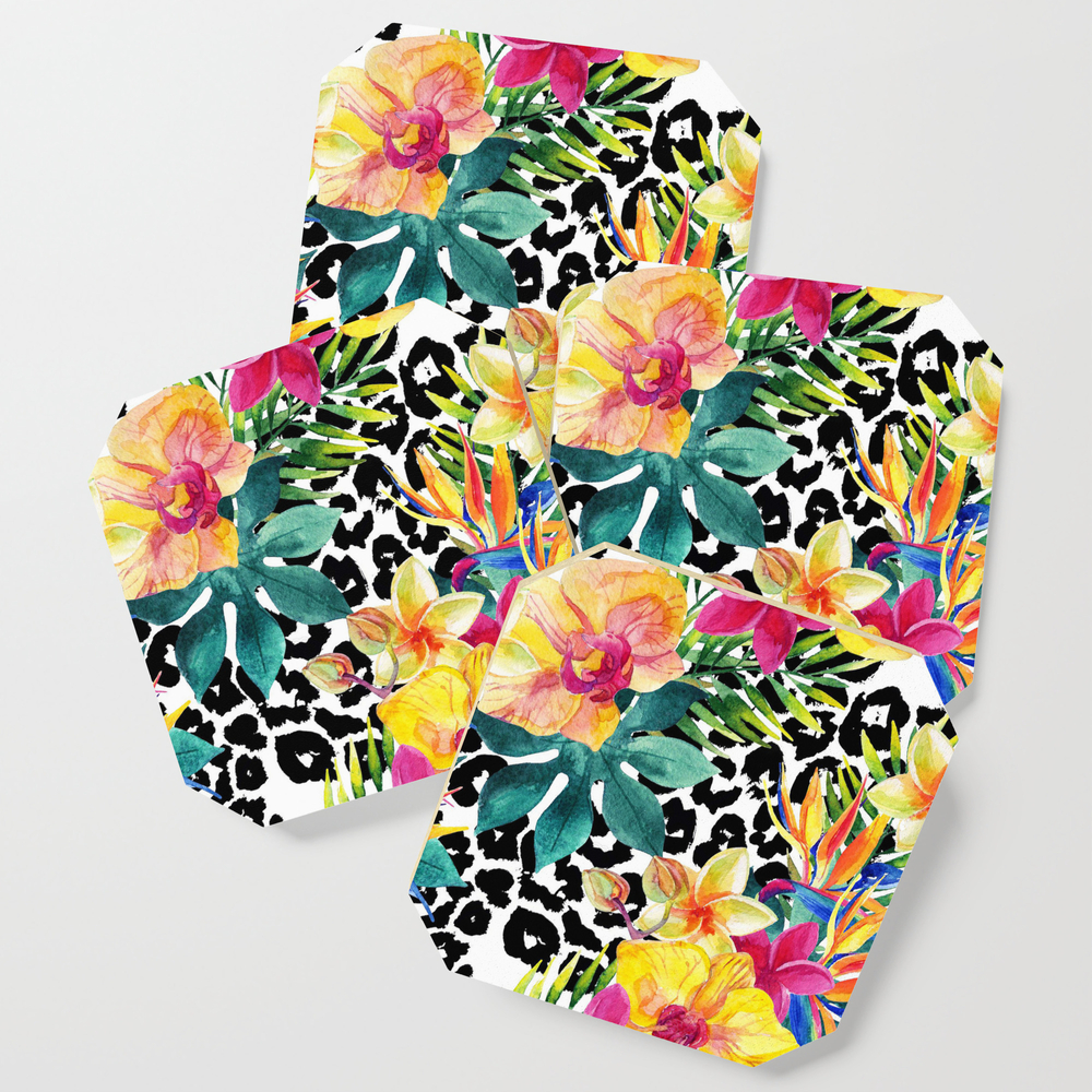 Animal Print Flowery Coasters by micheleroux