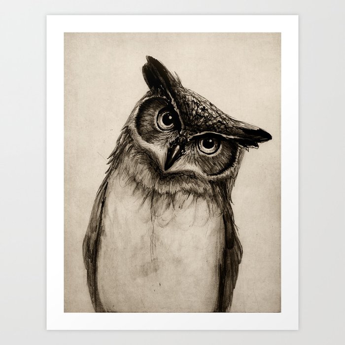 Owl Sketch Art Print by isaiahstephens Society6