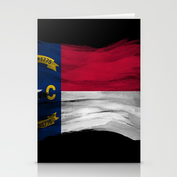 North Carolina state flag brush stroke, North Carolina flag background Stationery Cards