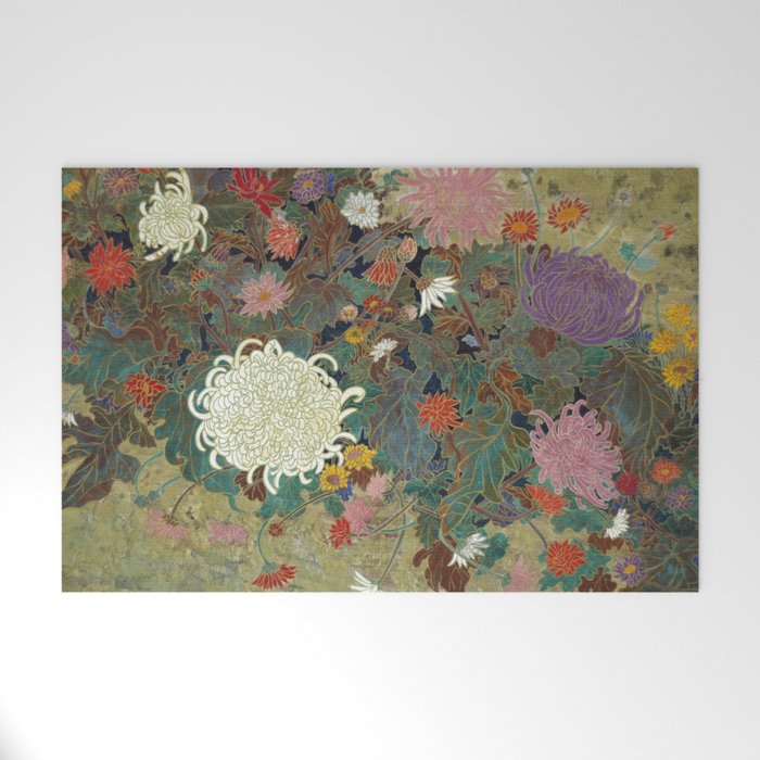flower【Japanese painting】 Welcome Mat