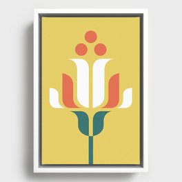 Retro tulip flower Framed Canvas