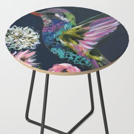 Humingbird Painting Boho Bright Side Table