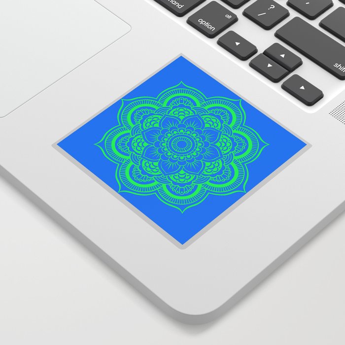Mandala Vibrant Blue Green Sticker