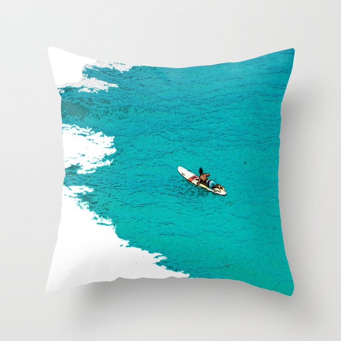 Paddling Out! Throw Pillow