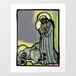Holy Family, Mary sleeping Art Print