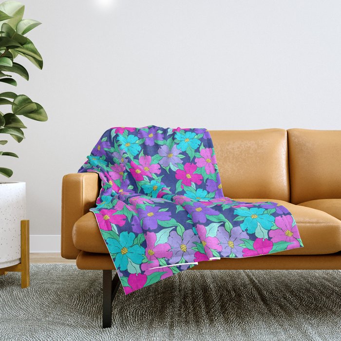 purple green pink flowering dogwood symbolize rebirth and hope Throw Blanket