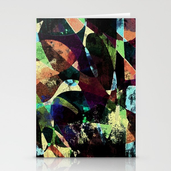 October Weekend Dark Grungy Abstract Digital Art Stationery Cards