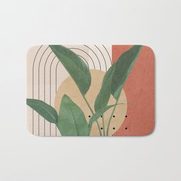 Nature Geometry V Bath Mat | Flowers, Trend, Minimal, Painting, Contemparary, Summer, Graphicdesign, Curated, Triagle, Leaves 