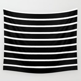 Black And White Simple Stripes Eleant Minimalistic Pattern Wall Tapestry