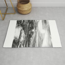 Black and white landscape 5 Area & Throw Rug