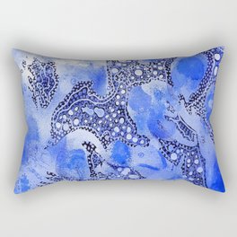 Blue Abstract Rectangular Pillow