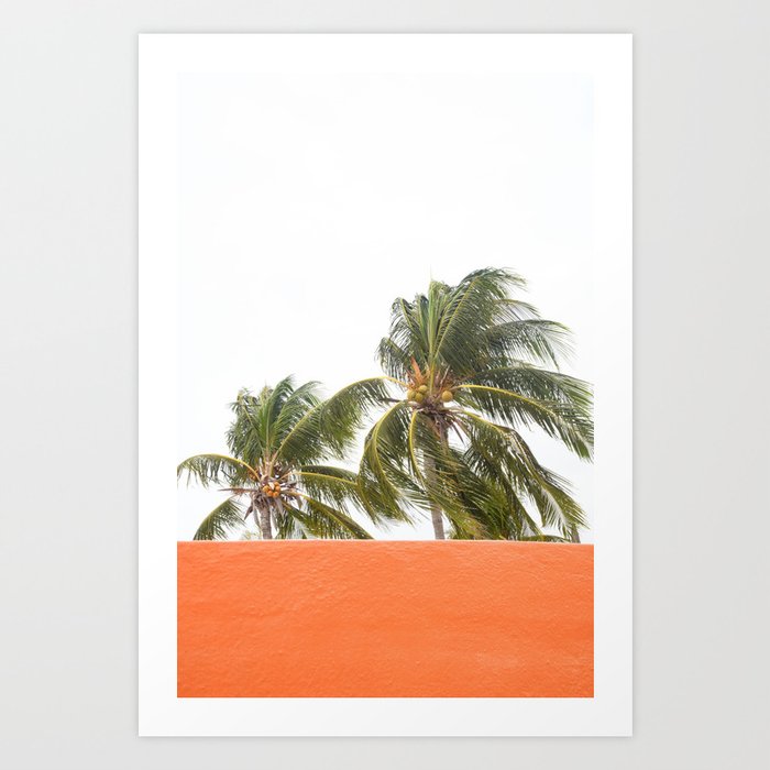 Orange meets Palm Trees #1 #wall #art #society6 Art Print