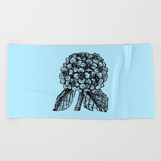 Blue Hydrangea Beach Towel