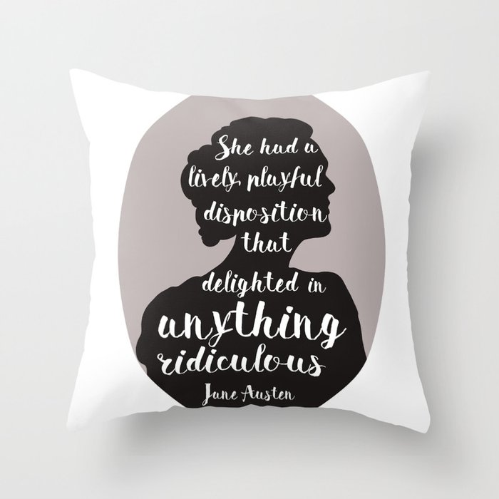 Jane Austen Quote Throw Pillow