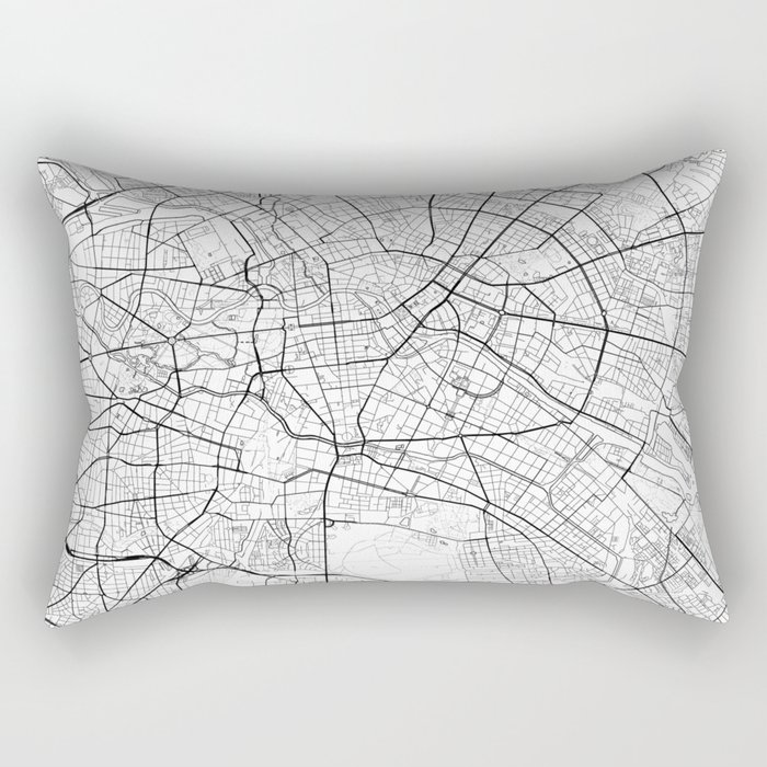Berlin Map White Rectangular Pillow