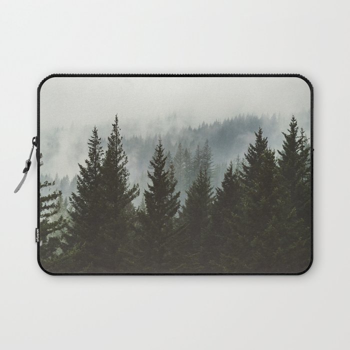Forest Fog Mountain IV - Wanderlust Nature Photography Laptop Sleeve