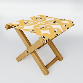 Yellow summer geometric floral pattern pillow Folding Stool