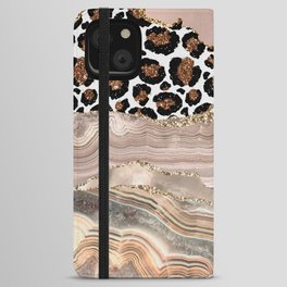 Glamour Girl Leopard Skin And Marble iPhone Wallet Case