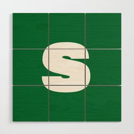s (White & Olive Letter) Wood Wall Art