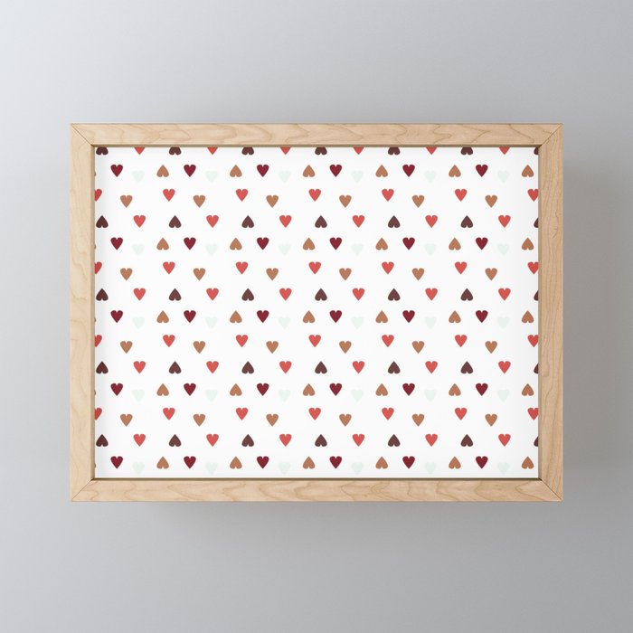 Heart pattern Framed Mini Art Print