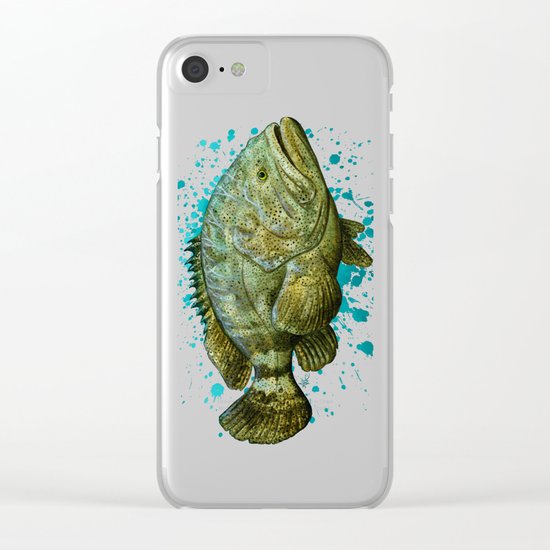 "Goliath Grouper" by Amber Marine ~ Watercolor Painting, (c) 2016 Clear iPhone Case