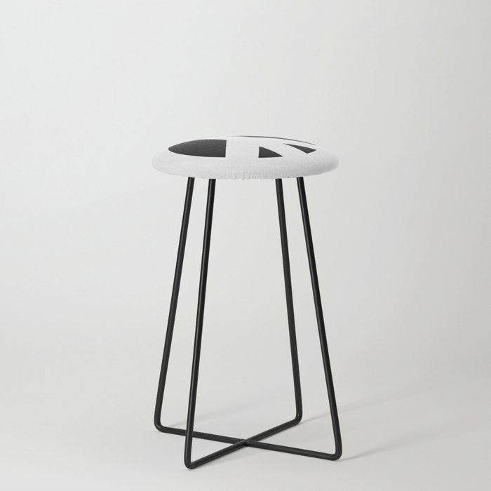 Big Black and White Peace Symbol Counter Stool