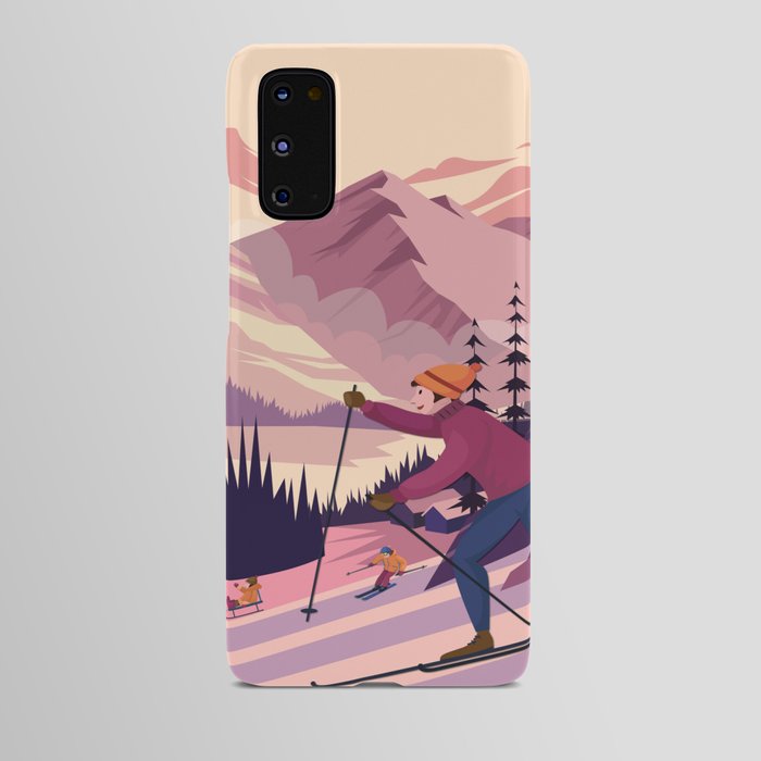 Skiing Vintage Poster Android Case
