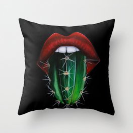 Cactus Tongue Throw Pillow