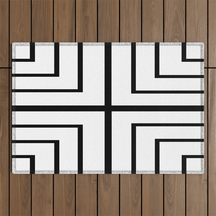 Square - Black and White Outdoor Rug