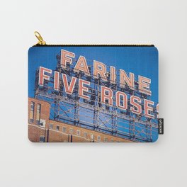 Farine Five Roses Montreal Carry-All Pouch | Sky, Building, Blue, Neon, Architecture, Quebec, Photo, Retro, Monreal, Flour 