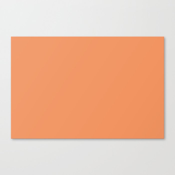 Light Salmon Orange Solid Color Popular Hues Patternless Shades of Orange - Hex Value #F19360 Canvas Print