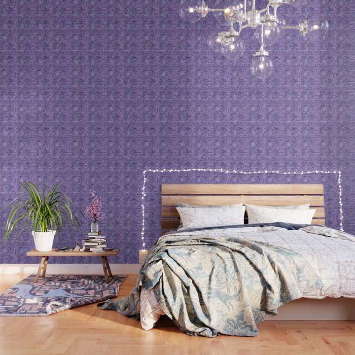 Purple Leopard Print Wallpaper By Serigraphonart Society6