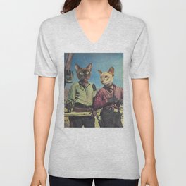 Cowboy Cats - Double trouble V Neck T Shirt