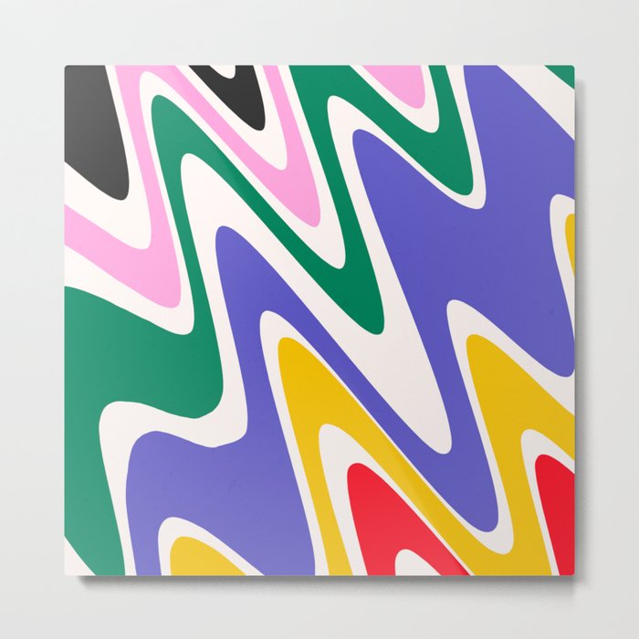 Bold Colorful Swirl Abstract Modern Pattern Metal Print