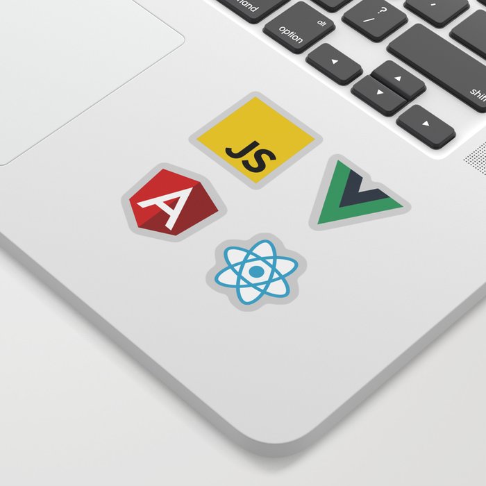 4 in 1 stickers - JS frameworks - JS, React, Vue, Angular Sticker