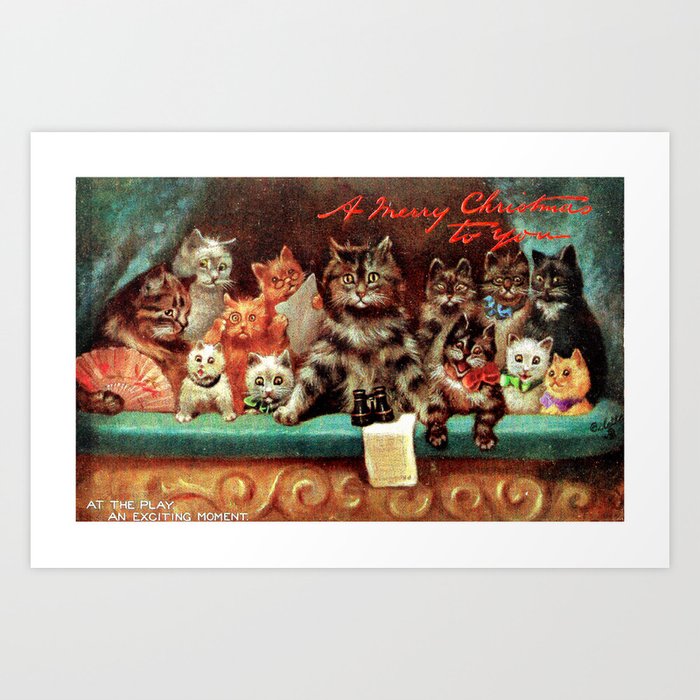 A Merry Christmas Greeting Of Humanized Cats At The Opera By