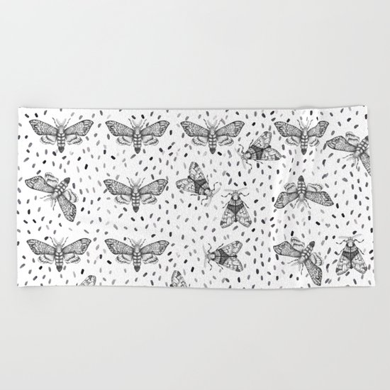 Moths pattern Beach Towel